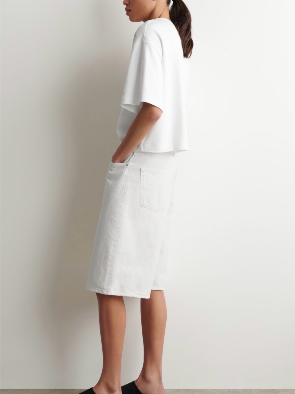 NEW COS 100% Cotton Oversized Boxy Tee Shirt in White, size M - Picture 4 of 8